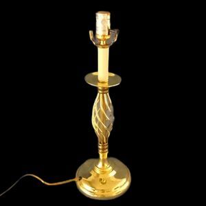 Twisted Spiral Metal Lamp Vintage MCM Gold Tone Brass Plated Table Accent Lamp